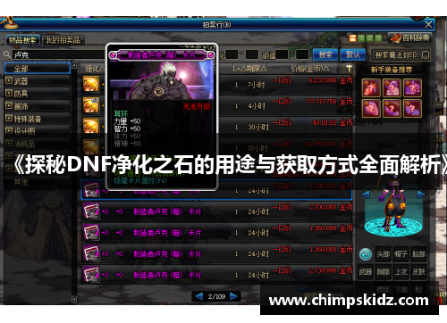 《探秘DNF净化之石的用途与获取方式全面解析》 《探秘DNF净化之石的用途与获取方式全面解析》