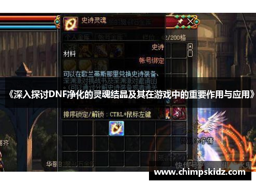 《深入探讨DNF净化的灵魂结晶及其在游戏中的重要作用与应用》 《深入探讨DNF净化的灵魂结晶及其在游戏中的重要作用与应用》